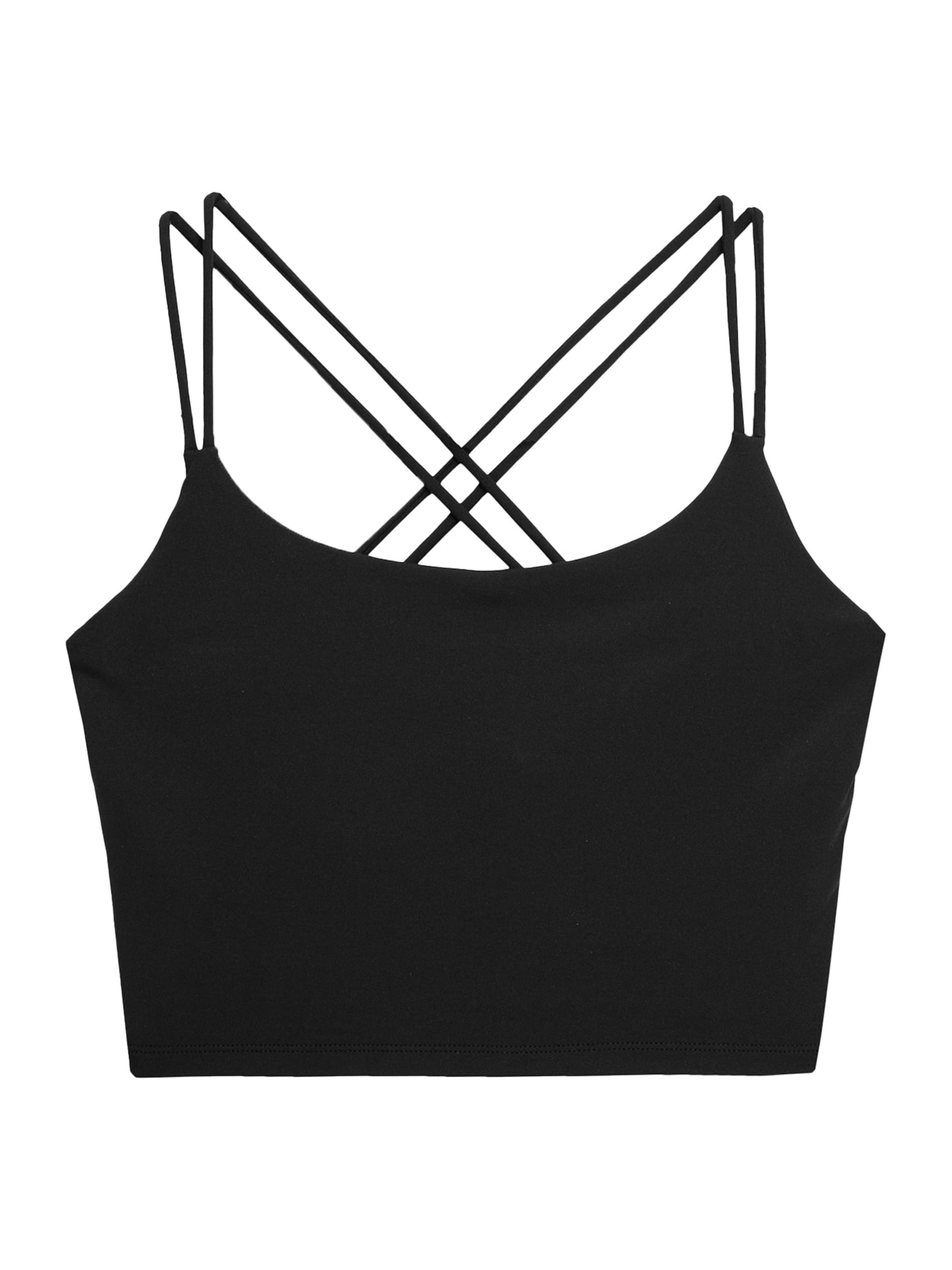 4F Sporttop in Schwarz: Vorderseite