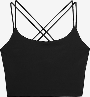 4F Sports top in Black: front