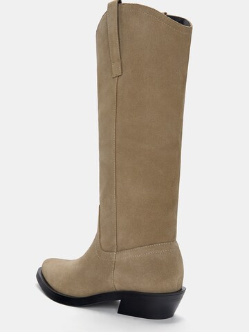 Pull&Bear Cowboystiefel in Beige