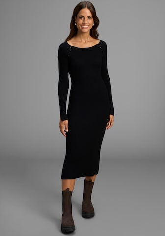 HECHTER PARIS Knitted dress in Black: front