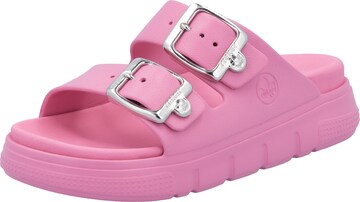 Rieker Mules in Pink: front
