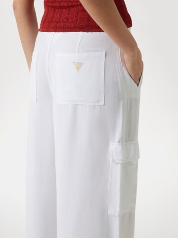 GUESS Wide leg Cargo Pants in White