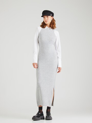 PIECES Knit dress 'PCNANU' in Grey: front