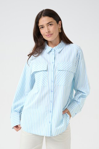 Cream Blouse 'Nadela' in Blue: front