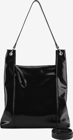 Seidenfelt Manufaktur Schultertasche 'Delary' in Schwarz: Vorderseite