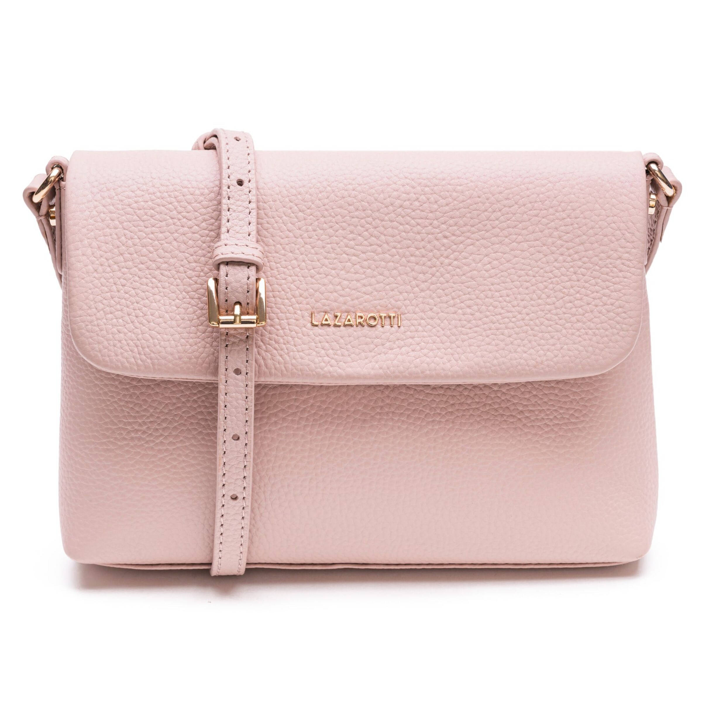 Borsa a tracolla 'Bologna Leather' di Lazarotti in rosa: frontale