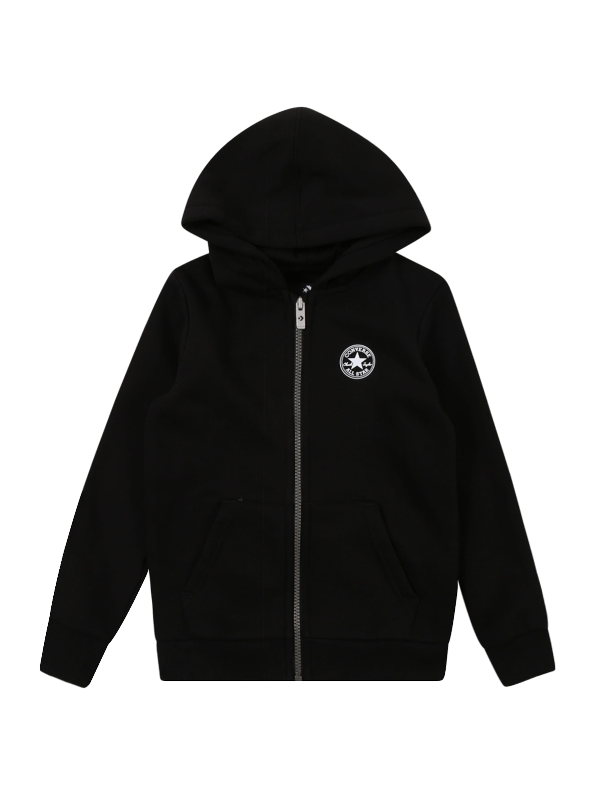 CONVERSE Ζακέτα φούτερ σε μαύρο: μπροστά