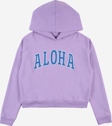 Pieces Kids Sweatshirt 'ALOHA' i lila: framsida