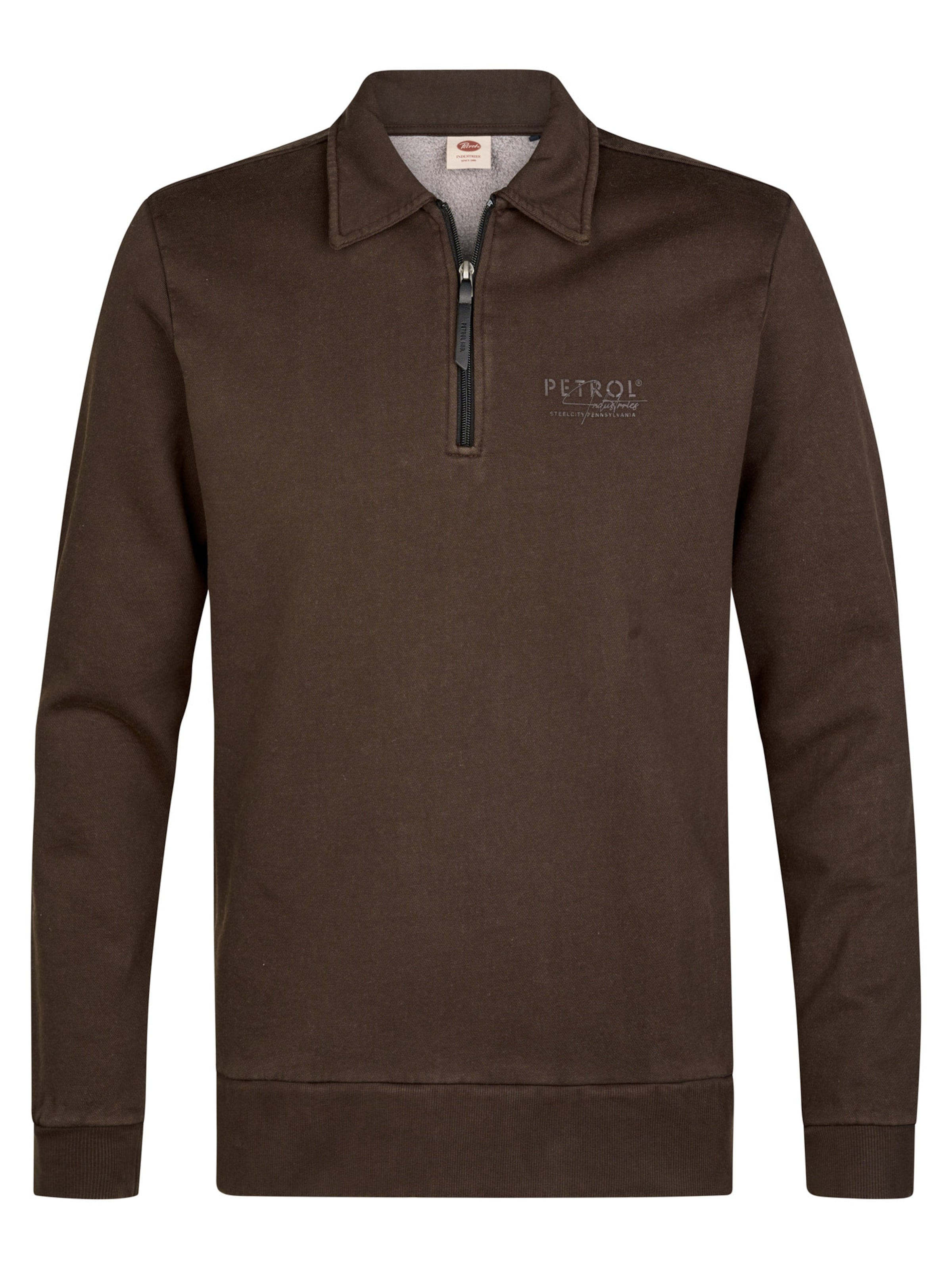 Petrol Industries Sweatshirt in Bruin: voorkant