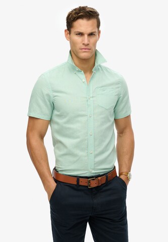 Superdry Regular fit Overhemd in Groen: voorkant