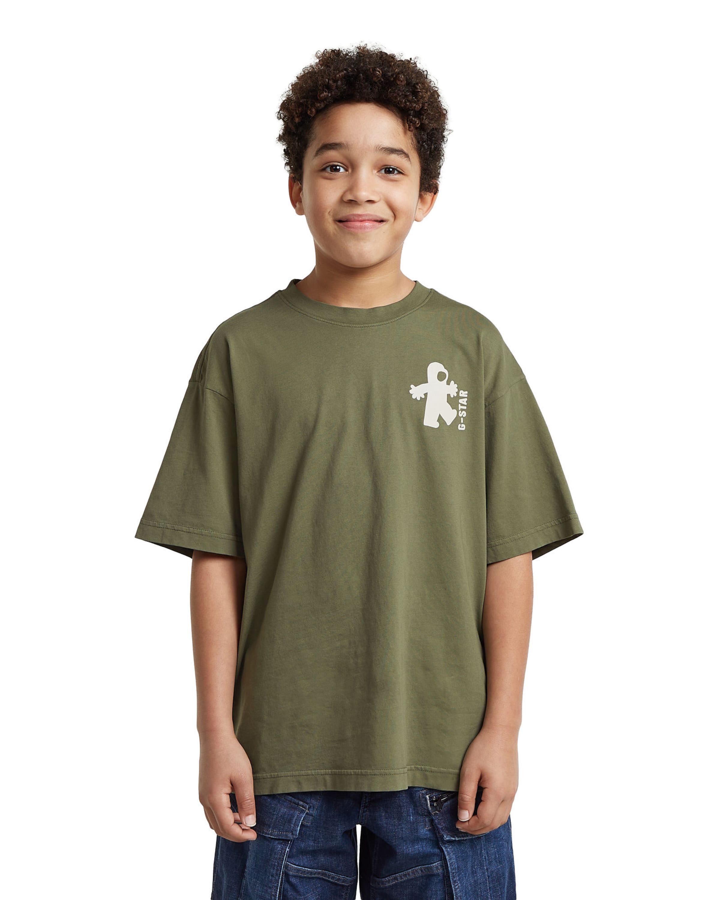 G-STAR Shirt 'Boys Oversized T-Shirt' in Groen: voorkant