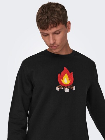 Only & Sons Sweatshirt 'OLIVER' in Zwart