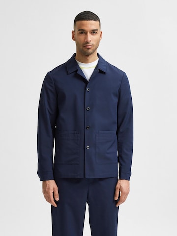 Coupe regular Veste bavaroise SELECTED HOMME en bleu : devant