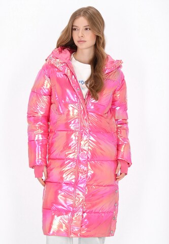 Manteau mi-saison MYMO en rose : devant