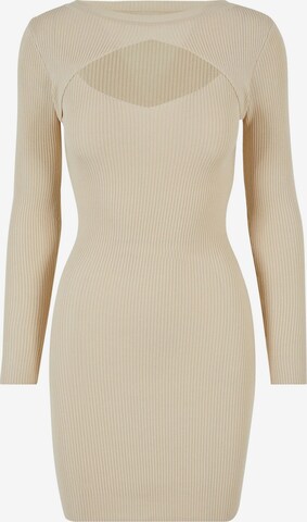 Urban Classics Knitted dress in Beige: front