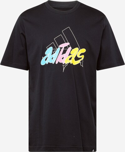 ADIDAS SPORTSWEAR T-Shirt fonctionnel 'ILLUST' en jaune / rose / noir / blanc, Vue avec produit