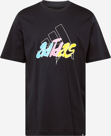 ADIDAS SPORTSWEARTehnička sportska majica 'ILLUST' - crna boja: prednji dio