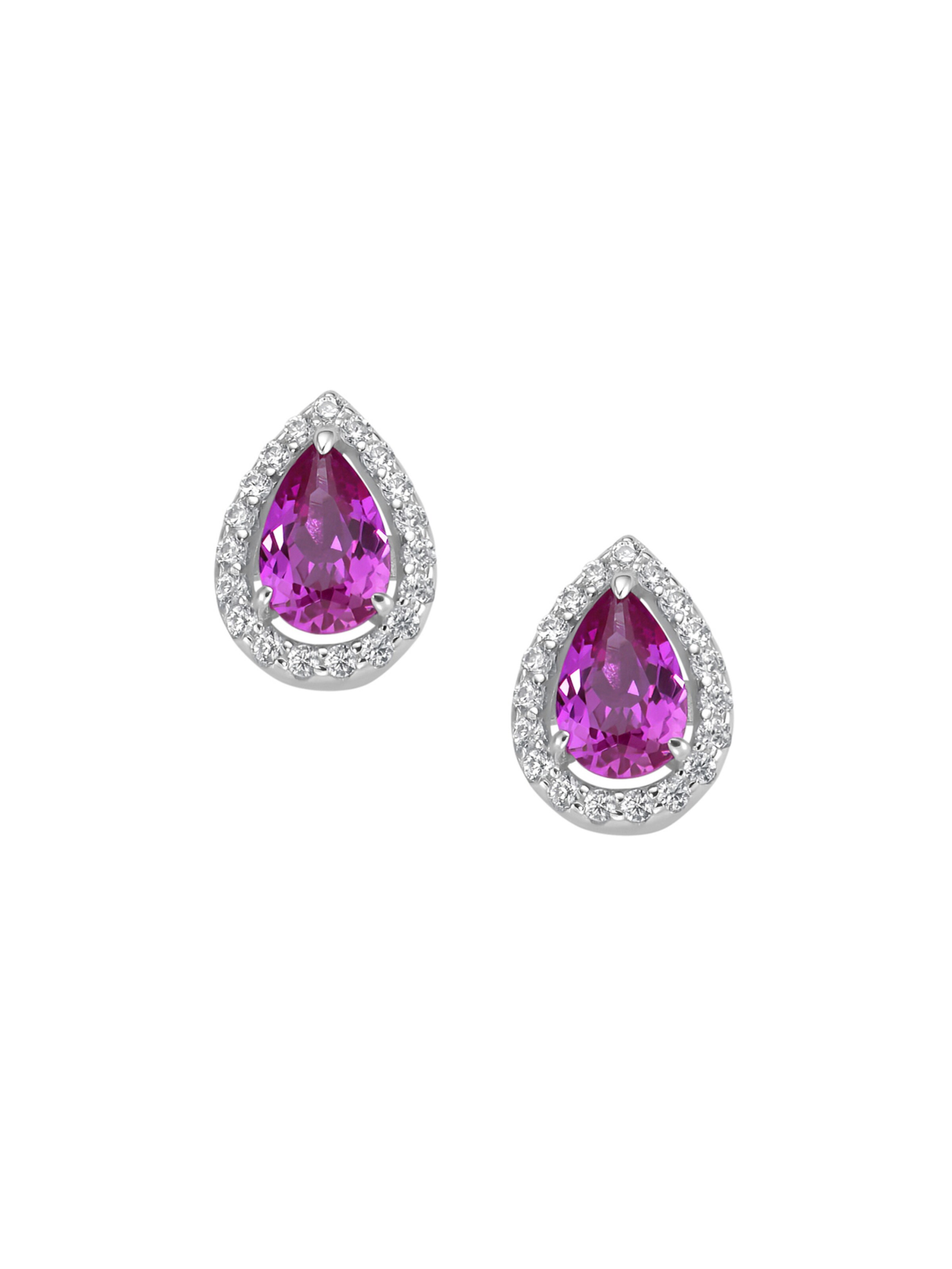 Orecchini in 10mm Giorgio Martello Milano di colore fucsia / argento / trasparente, Visualizzazione prodotti