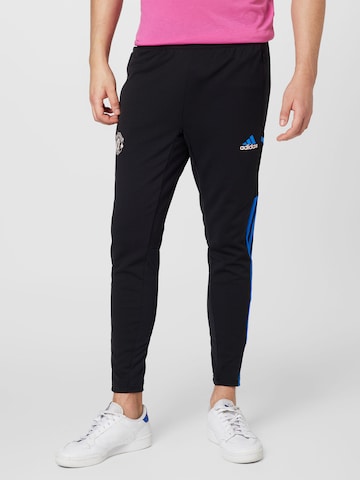 ADIDAS SPORTSWEAR Slimfit Sportbroek 'Manchester United Condivo 22' in Zwart: voorkant