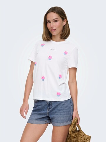 ONLY - Camiseta 'ONLKITA' en blanco: frente