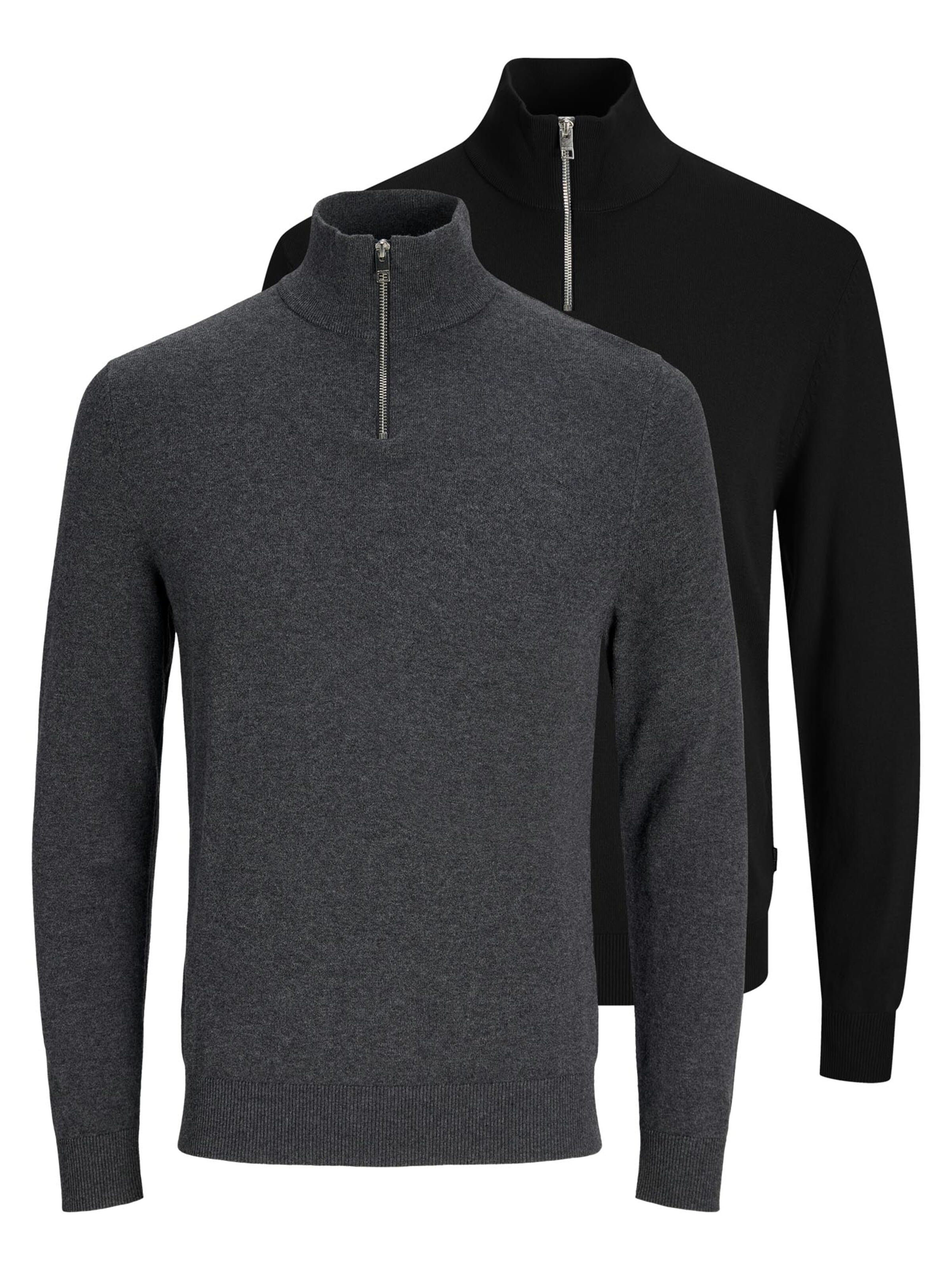 JACK & JONES Pullover 'Emil Knit'‌‌‌‌‌‌ in Schwarz: Vorderseite