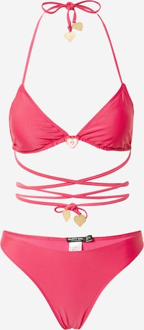 Nasty Gal Trojúhelníková Bikiny – pink: přední strana