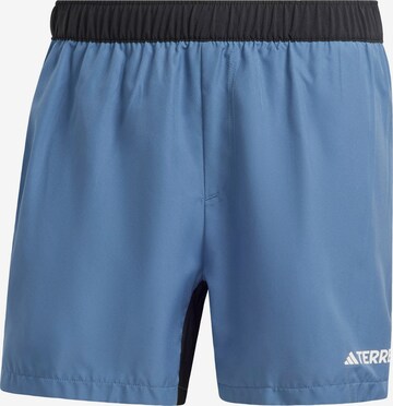 ADIDAS TERREX Slim fit Workout Pants 'Multi' in Blue: front