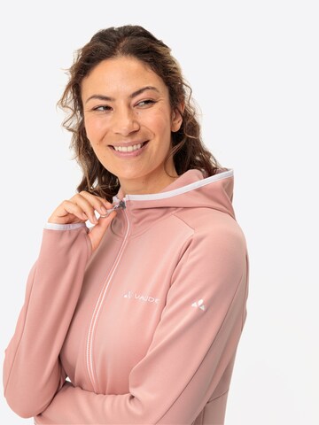 VAUDE Athletic Fleece Jacket 'Valsorda' in Pink