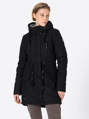 Ragwear Between-seasons parka 'ELSIE' in Black: front