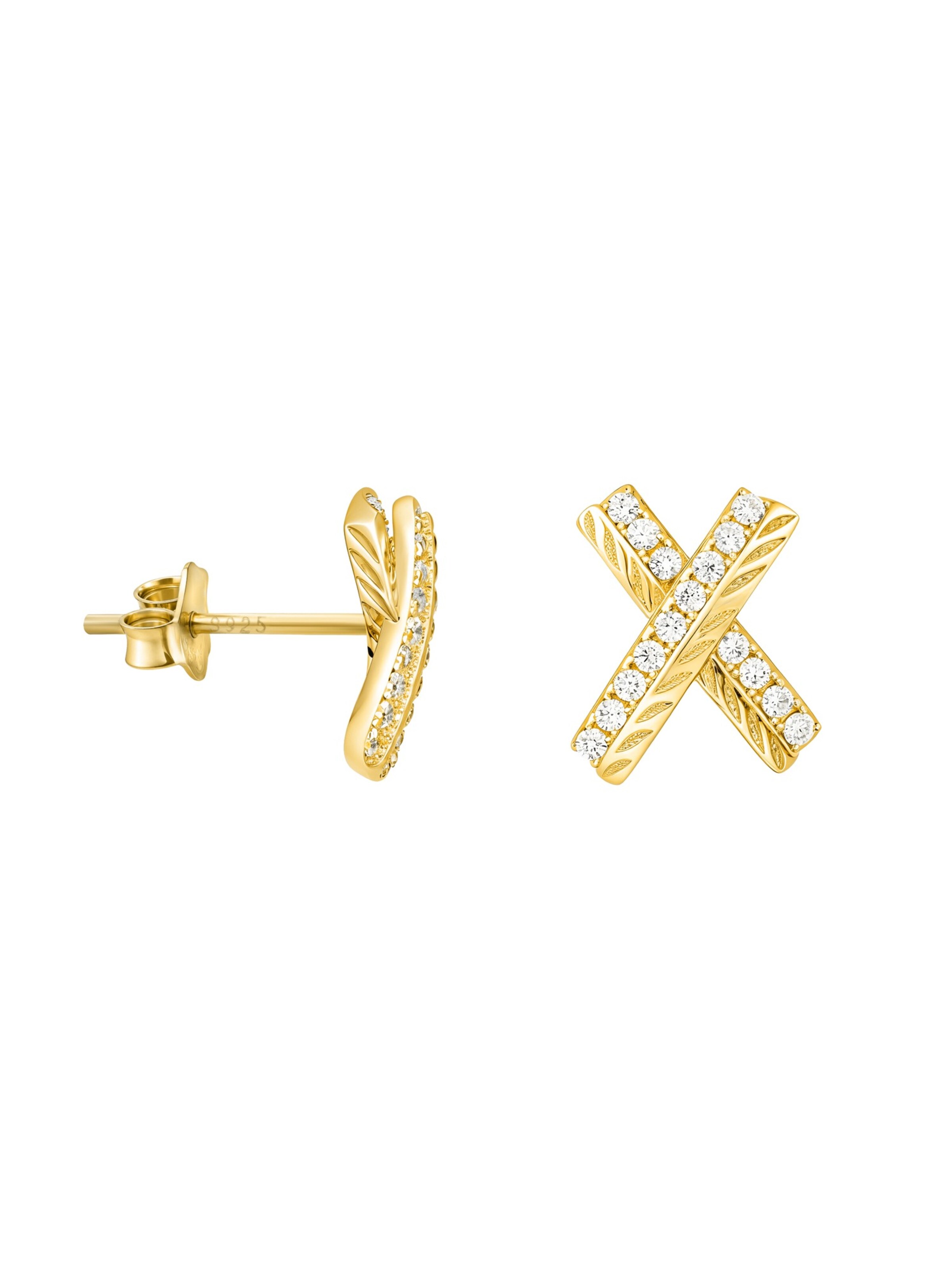 Sofia Milani Ohrringe 'X'‌‌‌‌‌‌‌ in Gold: Vorderseite