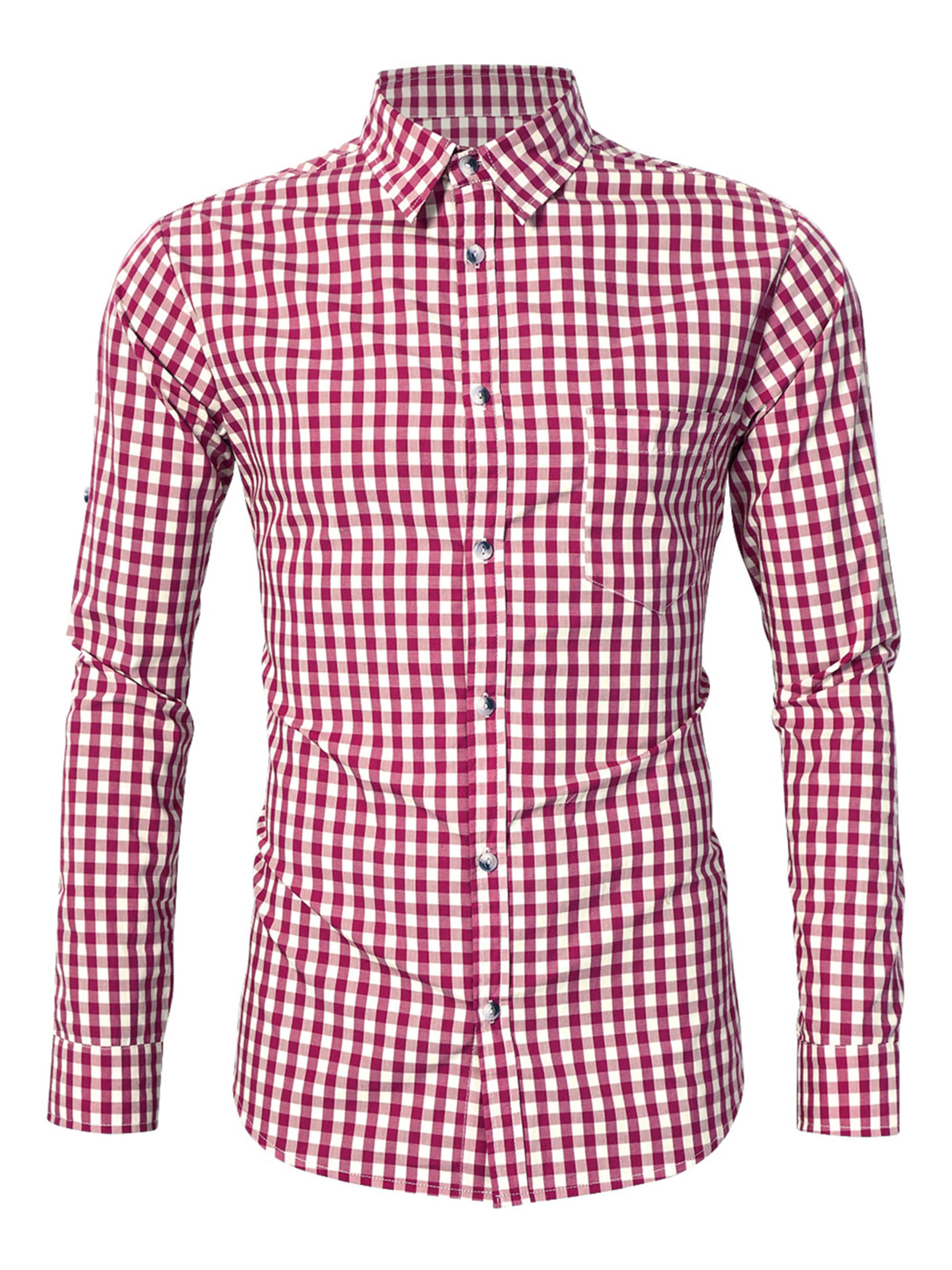 KoJooin Regular fit Button Up Shirt in Red: front