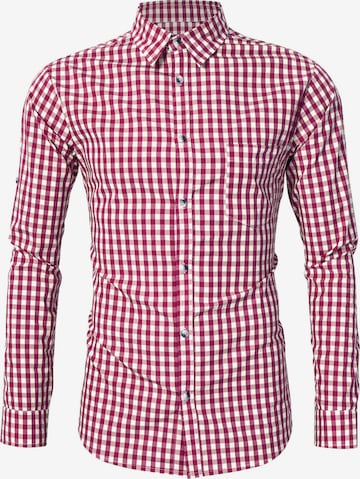 KoJooin Button Up Shirt in Red: front
