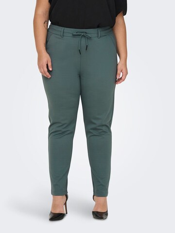 ONLY Carmakoma Tapered Broek in Groen: voorkant