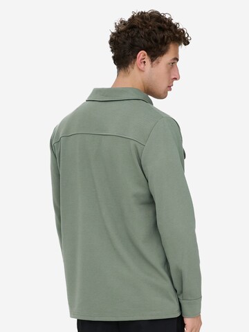 Only & Sons Regular fit Button Up Shirt 'Newkodyl' in Green