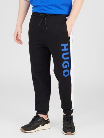 Tapered Pantaloni 'Narlos' de la HUGO pe negru: față