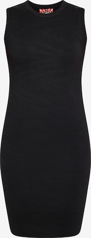 ROCKEASY Рокля с права кройка в черно: отпред