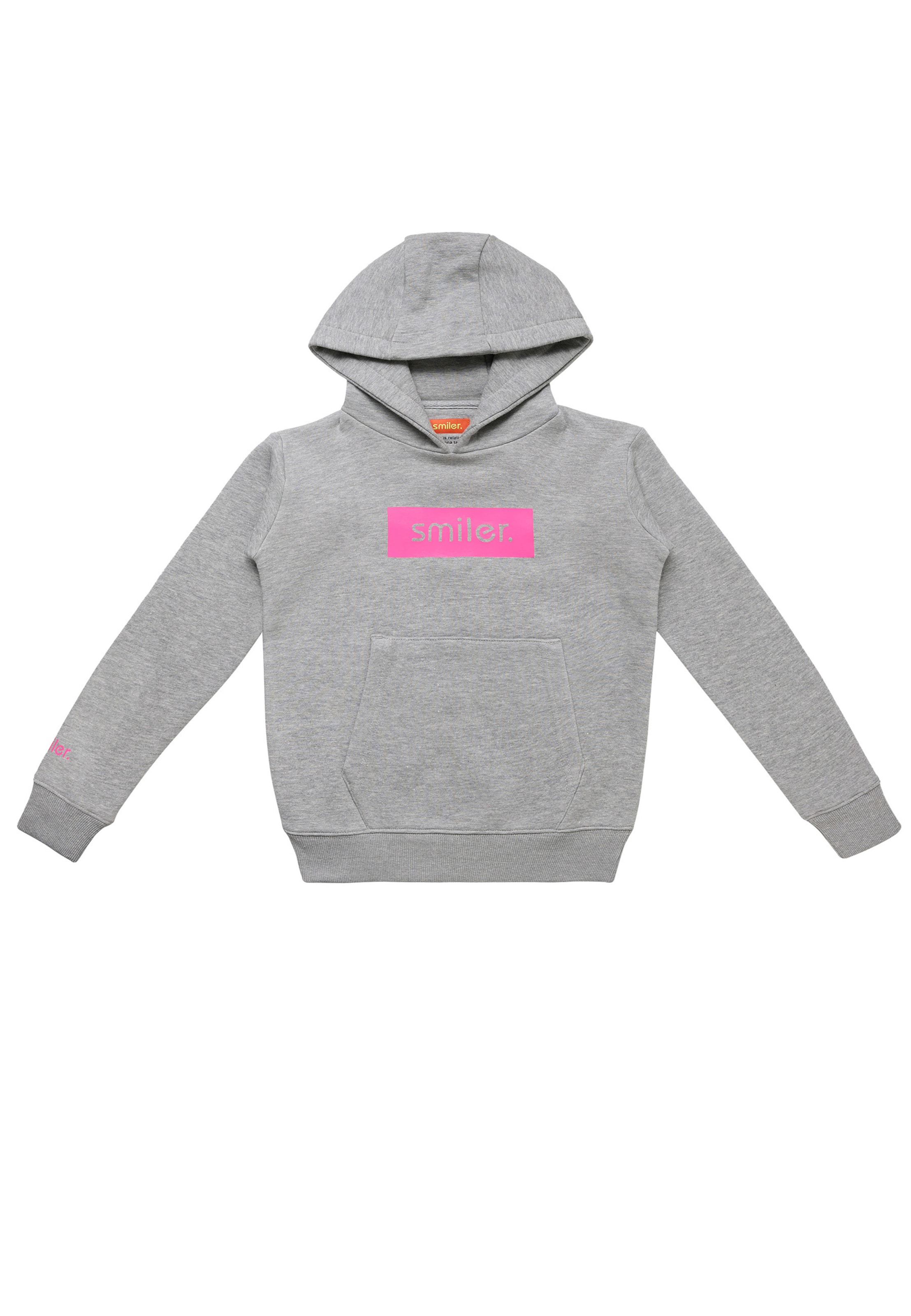 smiler. Sweatshirt 'Happy' in Grijs: voorkant