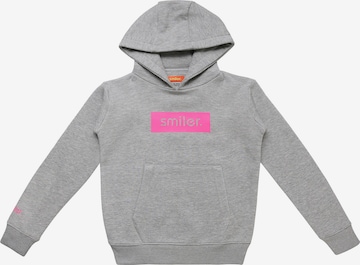 smiler. Sweatshirt 'Happy' in Grey: front