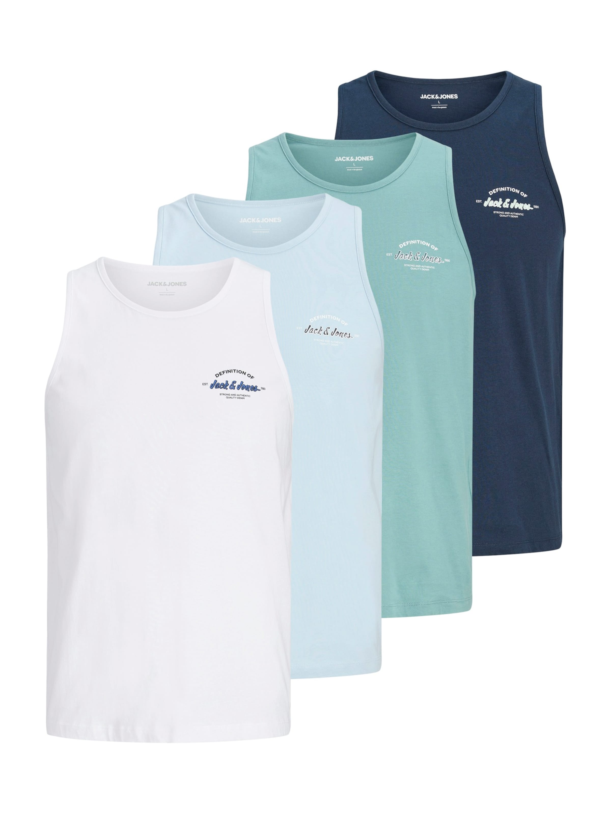 Maglietta 'JJBRANDON' JACK & JONES di colore navy / blu chiaro / menta / bianco, Visualizzazione prodotti