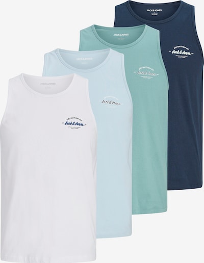 Marškinėliai 'JJBRANDON' iš JACK & JONES, spalva – tamsiai mėlyna / šviesiai mėlyna / mėtų spalva / balta, Prekių apžvalga