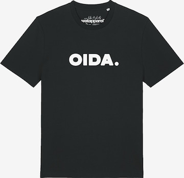 Watapparel Shirt 'Oida' in Zwart: voorkant