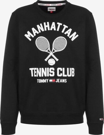 Tommy Jeans Sweatshirt 'Tennis' in Zwart: voorkant