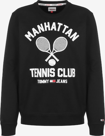 Tommy Jeans Sweatshirt 'Tennis' in Black: front