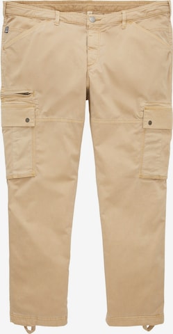 Regular Pantalon cargo TOM TAILOR Men + en beige : devant