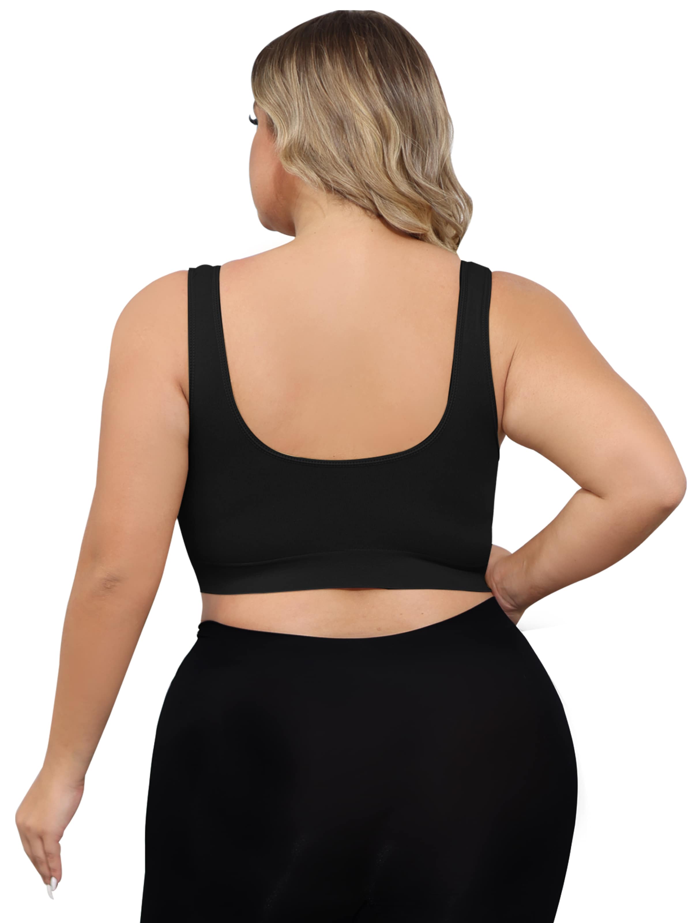 MEETWEE Push-up Sport bh 'Medium Support Plus Size' in Zwart