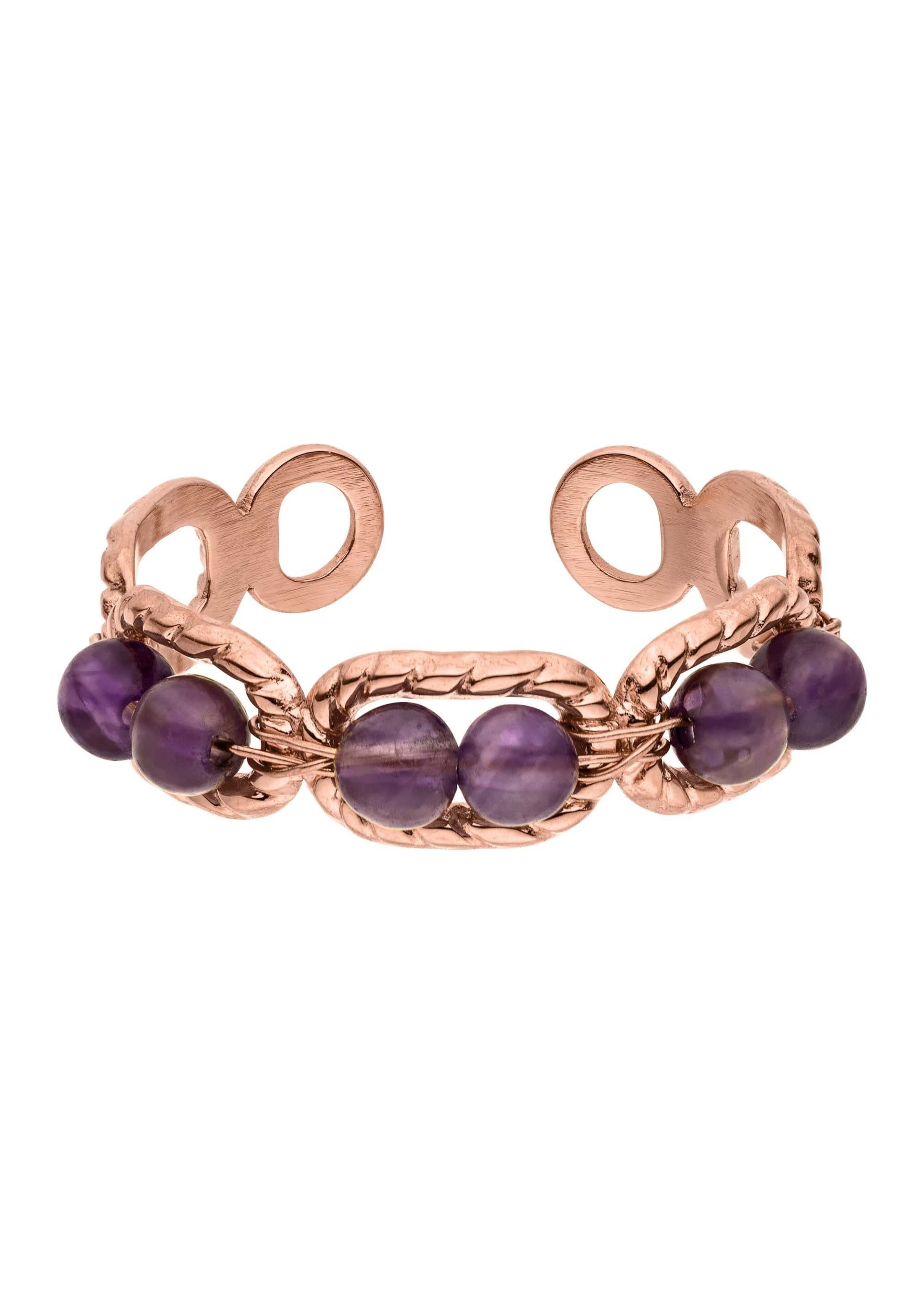 PURELEI Ring 'Purple Dusk' in 53-54 in Rose gold / Dark purple, Item view