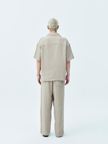 VAMOS CLO Comfort fit Button Up Shirt 'Indre' in Beige