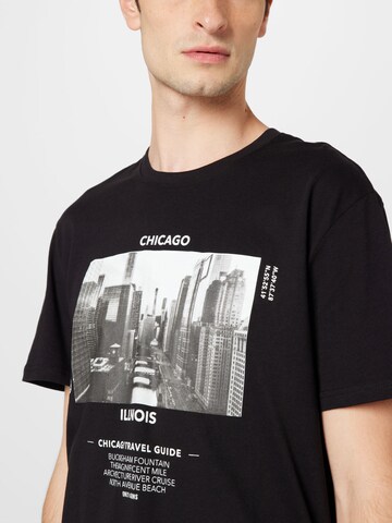 Only & Sons T-Shirt 'CHICAGO' in Schwarz