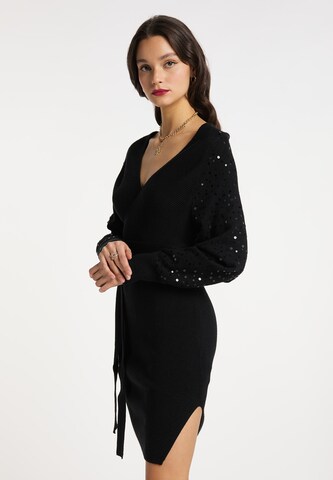 faina Knitted dress in Black: front