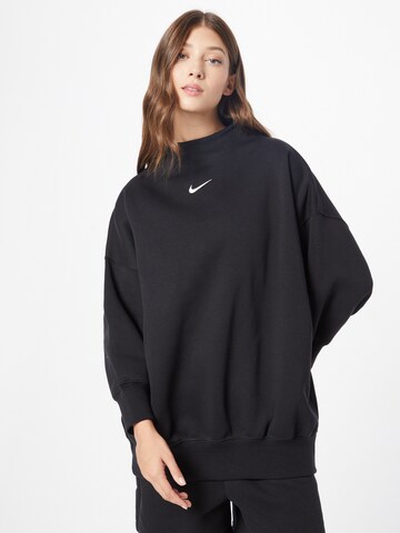 Nike SportswearSweater majica - crna boja: prednji dio